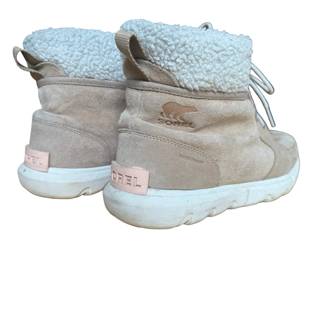 Sorel Explorer II Carnival Cozy Boots Beige Lace Up Ankle Winter Shoes sz 10